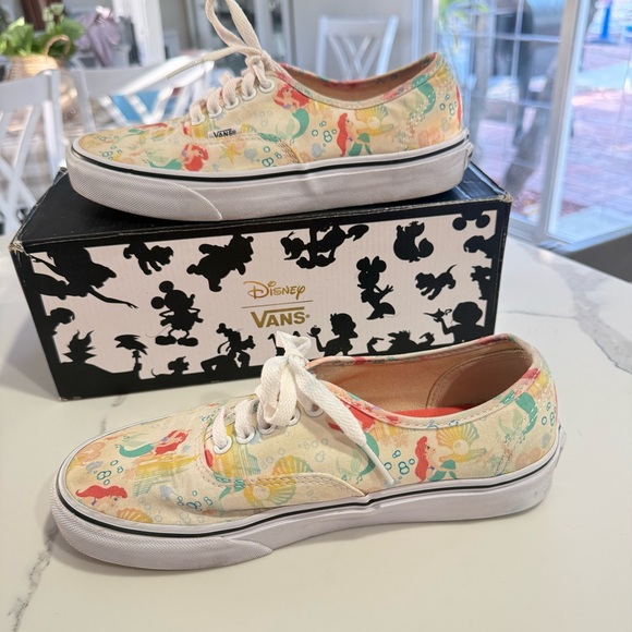 Vans White Low-Top Sneakers with Multicolor Mermaid Print - Picture 5 of 9